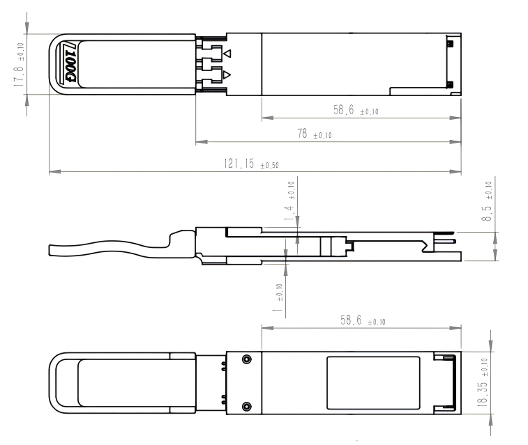 100G光模块尺寸 100G光模块尺寸