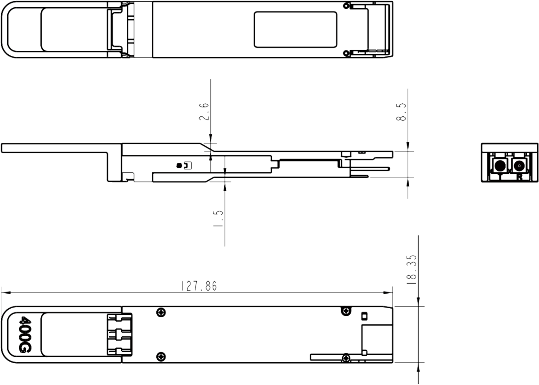 400G光模块尺寸 400G光模块尺寸